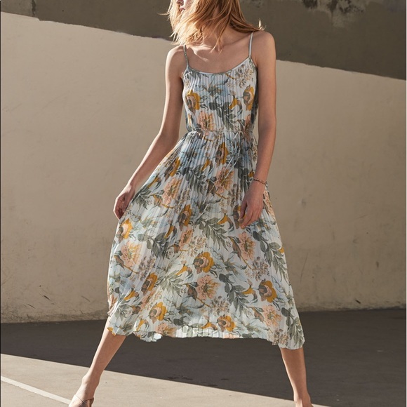 Vince Marine Garden Pleated Vince Pleated Cami Maxi Dress Fashion